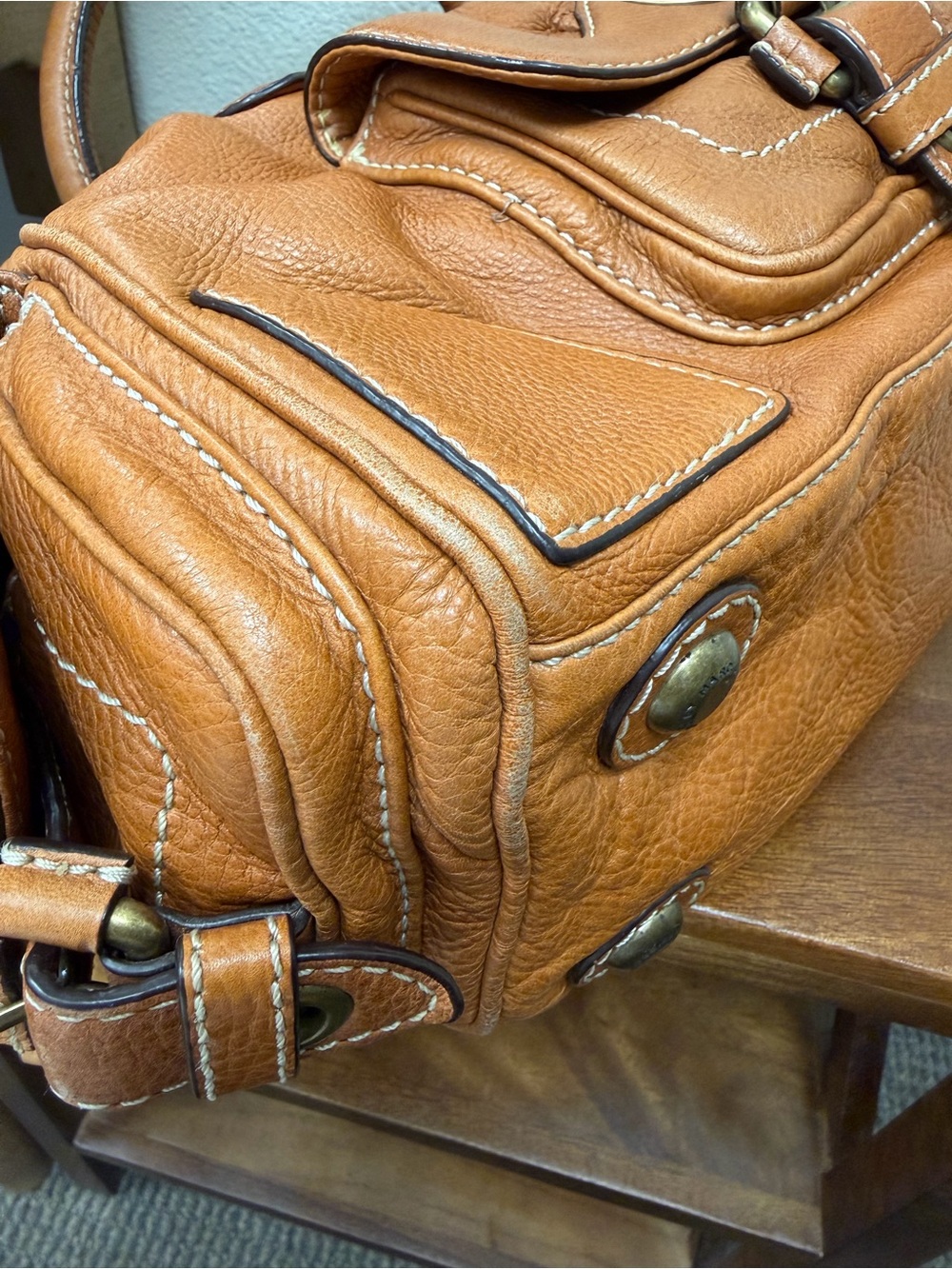 MARC BY MARC JACOBS Aline Cognac Brown Leather Satchel - Picture 5 of 16